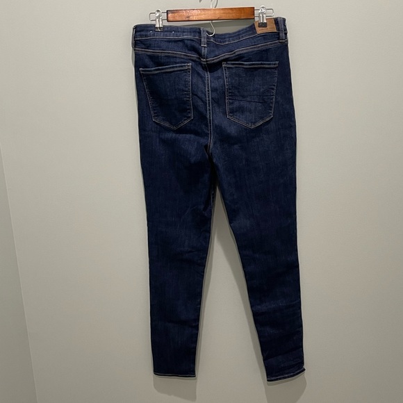 american eagle size 14 long dark denim super high rise jegging - Picture 8 of 11